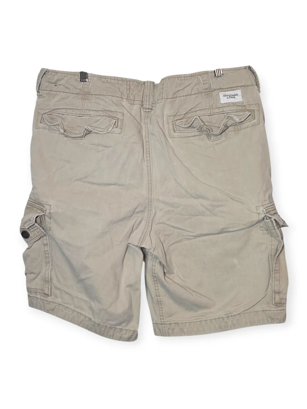 Mens Vintage Y2K Abercrombie & Fitch tan cargo pants with button fly, size 36